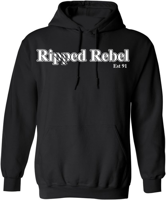 Black and White Ripped Rebel Hoodie