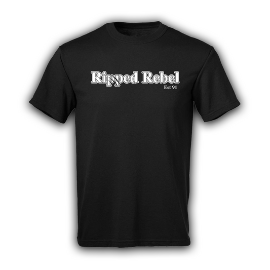 Black and White Ripped Rebel Tee