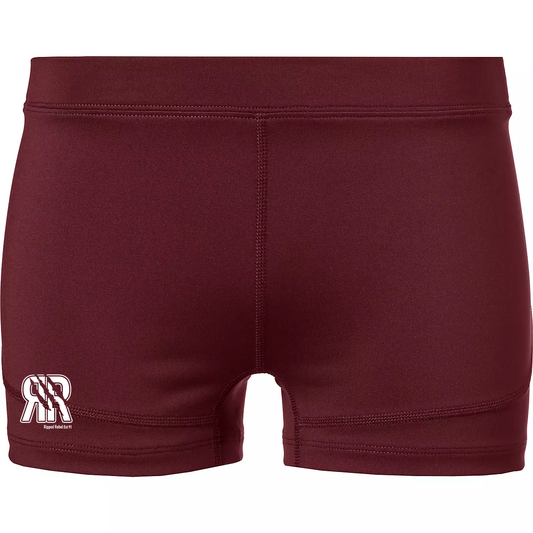 Maroon and White Active Shorts